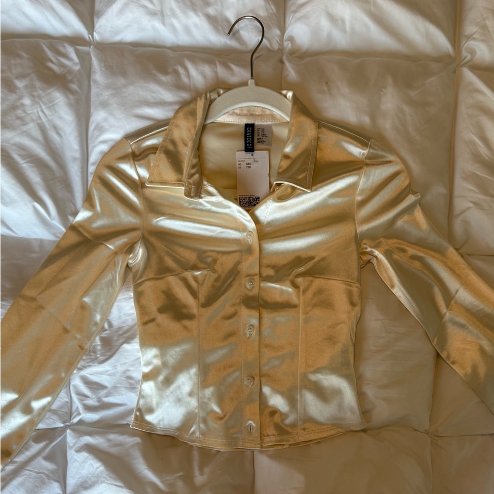 H&M Cream Satin Blouse